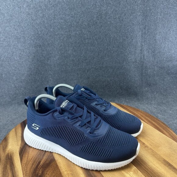 Skechers Womens Bobs Sport Squad 32504 Blue Running Shoes Sneakers Size 10 - Picture 2 of 9